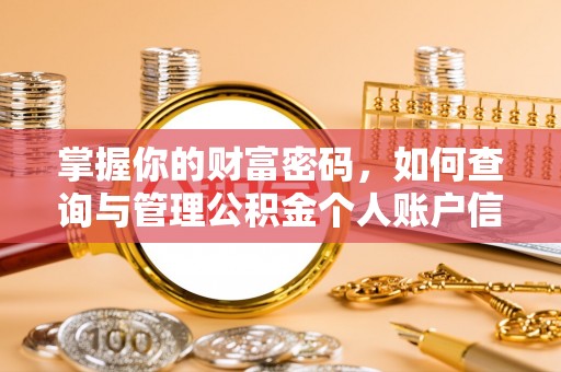 平阴掌握你的财富密码，如何查询与管理公积金个人账户信息